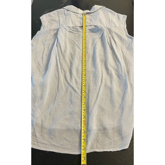 Anthropologie MAEVE size 6 oversized sleeveless blue stripe blouse30 - Picture 8 of 9